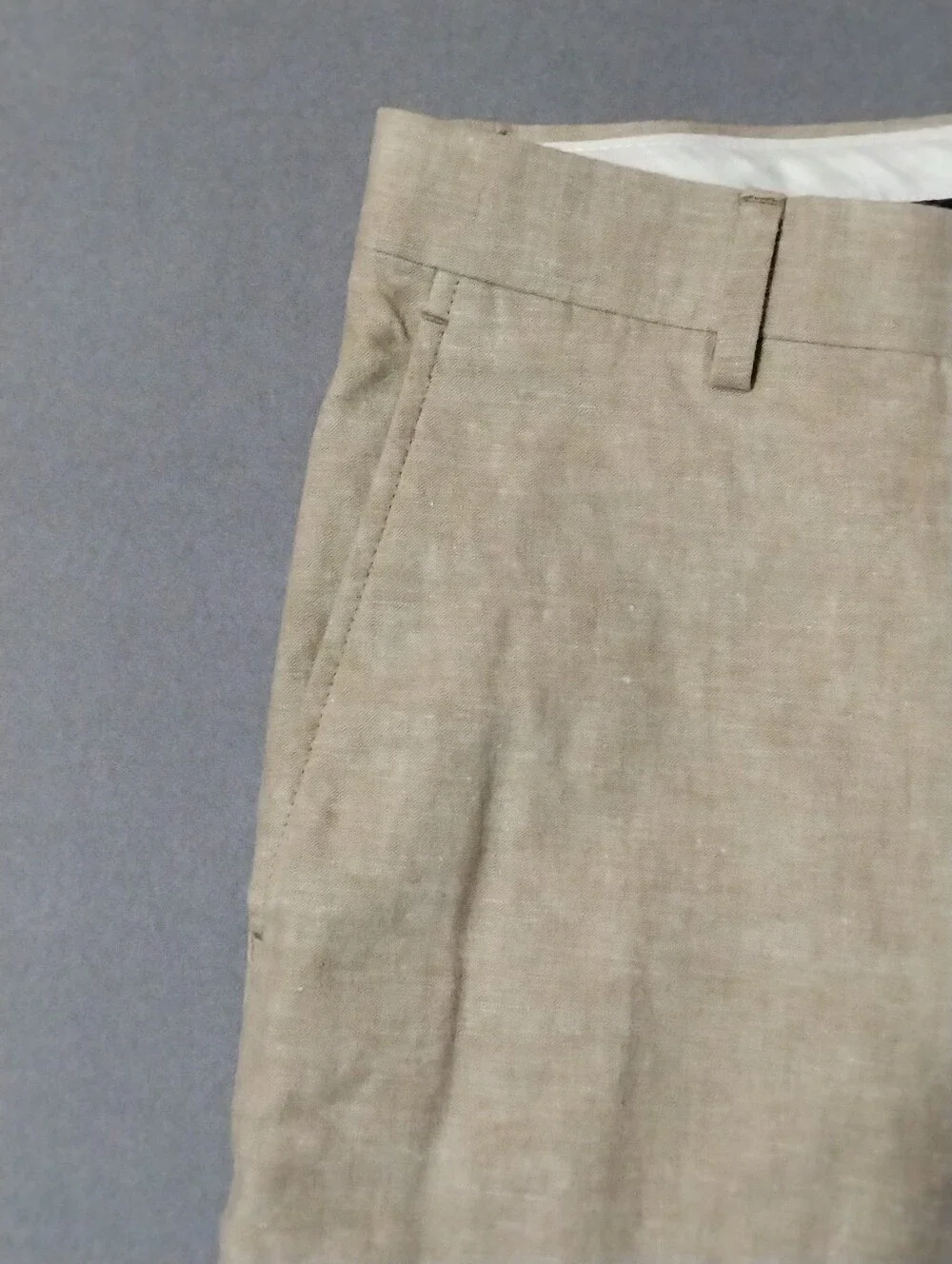 Joseph A. Bank 1905 Linen Blend Dress Pants Mens 33X32 Tan Classic Fit Pre-owned